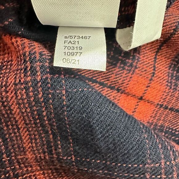 Loft Women's M Button Up Plaid Shirt Dress Blue Red Long Sleeve Modest - Picture 7 of 10